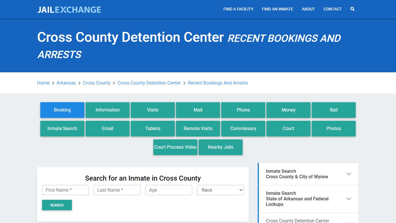 Cross County Detention Center Recent Bookings And Arrests - Jail Exchange